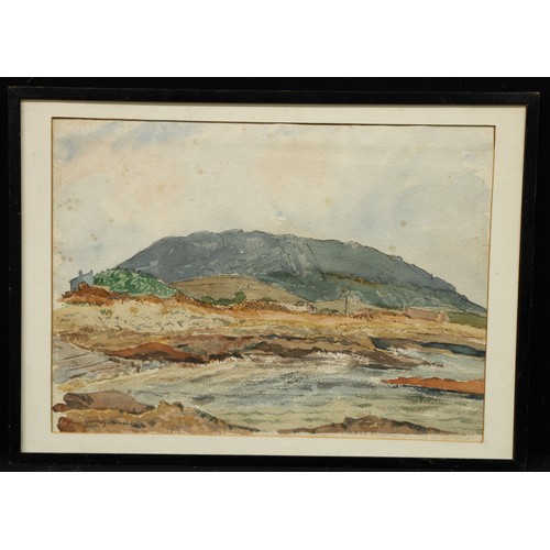 624 - Karl Haselhorn (mid-20th century)
Hills and Sea
signed, label to verso, dated 63, watercolour, 34cm ... 