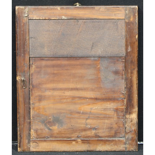 1360 - An 18th century walnut rectangular looking glass, plain mirror plate, cushion moulded frame, 48cm hi... 