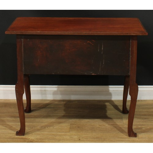 1095 - A George II Revival mahogany lowboy or side table, rectangular top with moulded edge above one long ... 