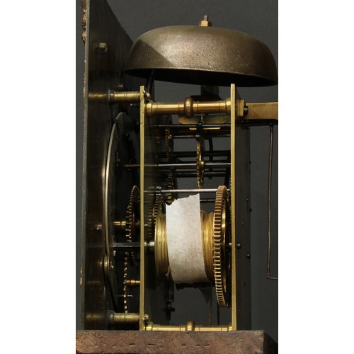 1299 - A George III oak longcase clock, 30cm square brass dial inscribed Robert Pell, Malling, Roman and su... 