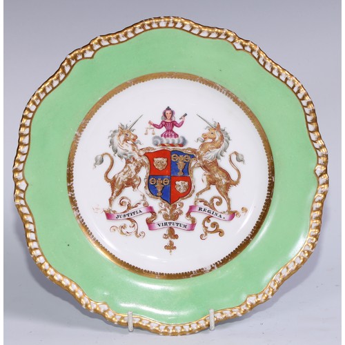 397 - A Spode Feldspar porcelain plate with the arms of the Goldsmiths Hall