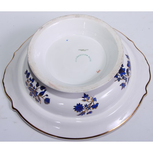 395 - A Copelands part dinner service, from the Goldsmiths Hall, comprising of entrée dish and cover and t... 