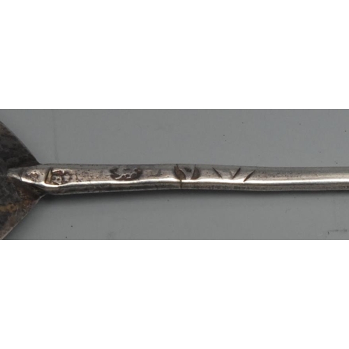 46 - A Charles I silver seal top spoon, 15cm long, maker B*, London 1637