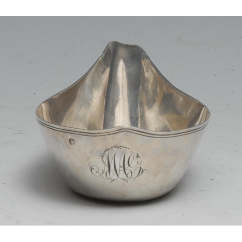 248 - An 18th century French silver pap boat, 13cm long, c.1780