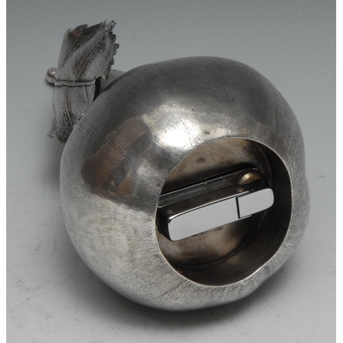 294 - Buccellati - an Italian silver novelty table lighter, as a pear, 15cm high, 214g gross