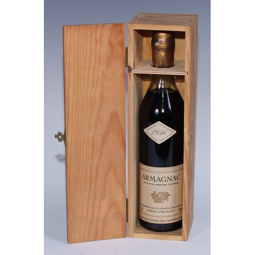 851 - Chateau de Laubade 1956 Armagnac, bottled on 14th October 1986, 70cl, 40% volume, in wooden case