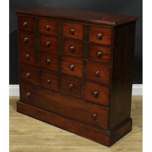 884 - A ‘Victorian’ mahogany apothecary or haberdasher’s type chest, rectangular top with moulded edge abo... 