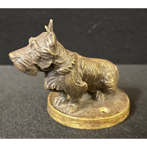 3024 - A 20th century gilt bronze car mascot, Scottish Terrier, seated, 7cm high, c.1930