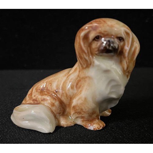 3031 - A Royal Worcester novelty menu holder, as a Pekingese, 2.5cm high, printed mrk in black, model no.29... 