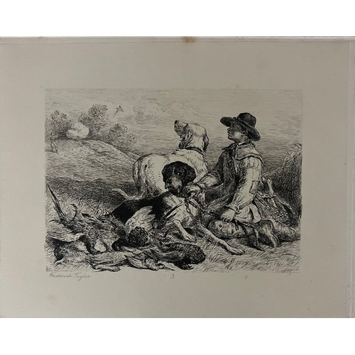 3059 - A folio of 19th and early 20th century engravings and lithographs, George Morland, Frederick Taylor,... 