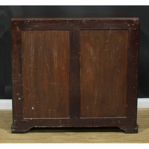 924 - A 19th century mahogany enclosed collector’s folio or plan chest, retailed by William Shorten, furni... 