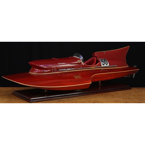 2225 - An Amati 1:8 scale kit built model of a 1953 Ferrari Arno X1 hydroplane, plank on frame construction... 