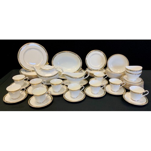 152 - A Royal Doulton Forsyth dinner and tea set, inc eight dinner plates, seven sides plates eight bowls,... 