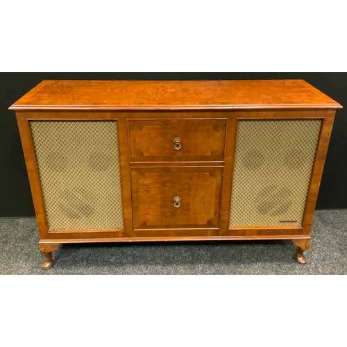 165 - A Dynatron radiogram music system, model RG 25 A, two section lift up lid, Garrard diamond stylus tu... 