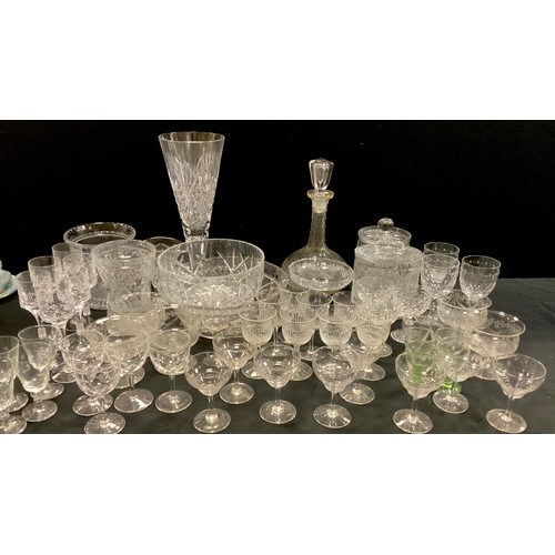 196 - A set of three hand engraved Cock Fighting glasses, possible Stuart crystal, No 681616;  others simi... 