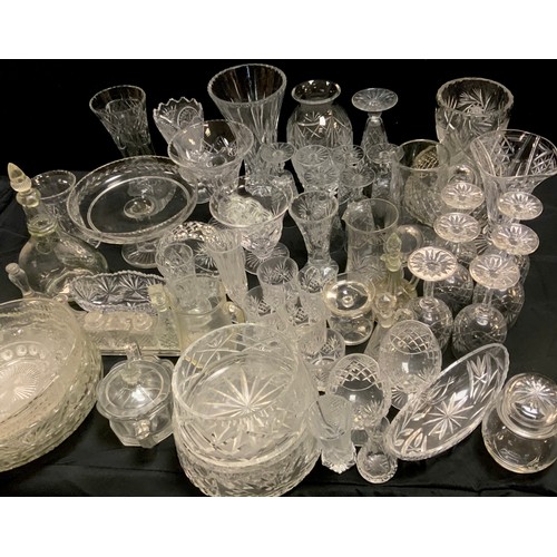 198 - Glass - a Stuart crystal glass vase others;  assorted bowls, vases, comport,  sets of six Wine, Cham... 