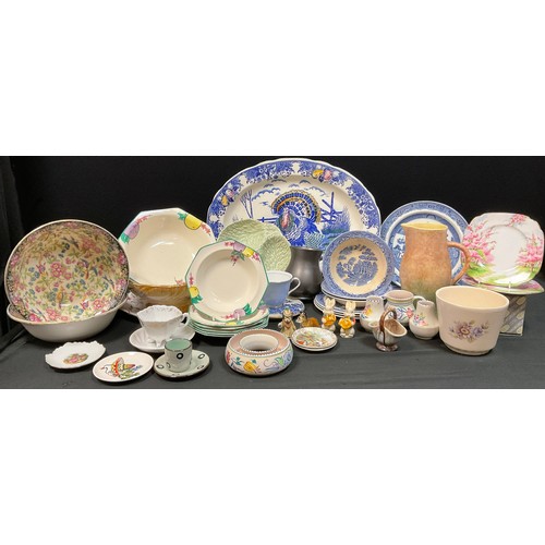 217 - Ceramics - Poole;  Sylvac, Wade Noddy Mrs Fluffy Cat;  blue and white;  Royal Albert;  etc