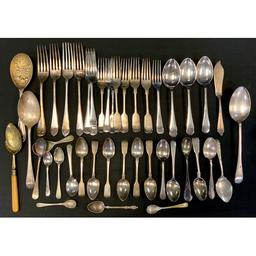 337 - Silver & Plate - a set of six William IV silver teaspoons, Charles Boyton (I), London 1832, 81.7g;  ... 