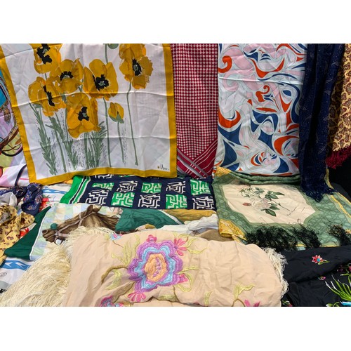 130A - Vintage Accessories - vintage scarves and embroidered shawls including Liberty, Balenciaga, Richard ... 