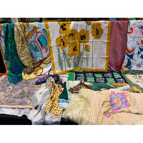 130A - Vintage Accessories - vintage scarves and embroidered shawls including Liberty, Balenciaga, Richard ... 