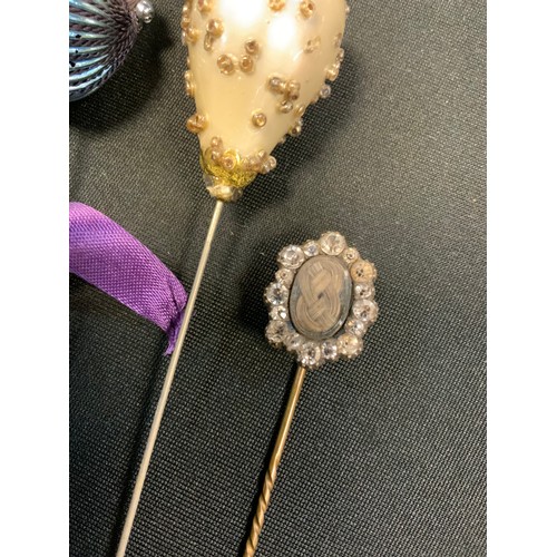 375 - Late Victorian hat pins (6)