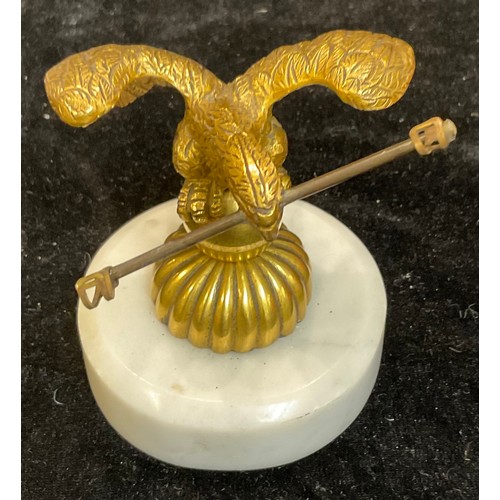 44 - A gilt bronze novelty pocket watch holder, as an eagle holding a branch