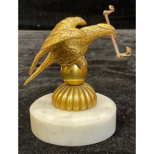 44 - A gilt bronze novelty pocket watch holder, as an eagle holding a branch