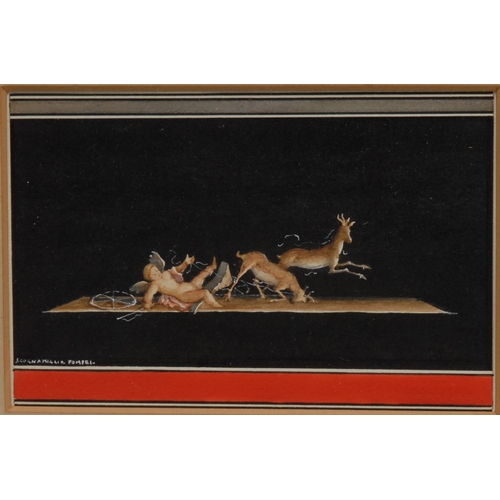 74 - Scognamiglio (Italian early 20th century) A Grand Tour Frieze, Pompei, signed, 11.5cm x 17.5cm