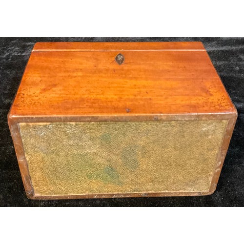 76 - An early 19th century mahogany rectangular tea caddy, hinged cover enclosing two lead lined compartm... 