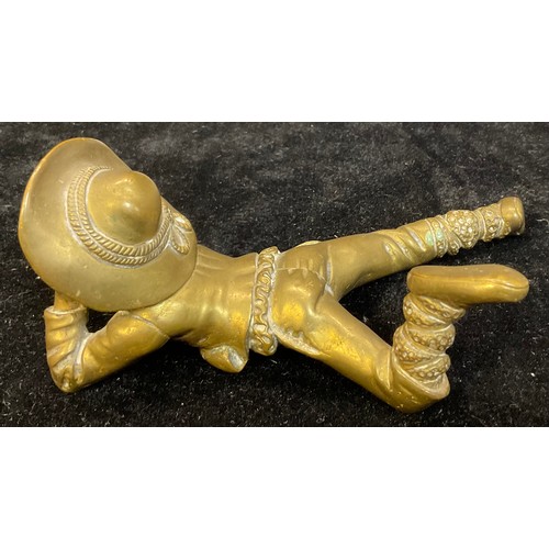 95 - French School (early 20th century), a gilt bronze, of a young boy finely dressed, 13cm long