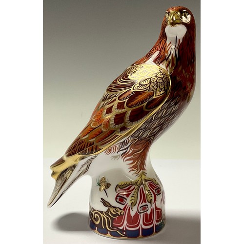 165 - A Royal Crown Derby paperweight, Golden Eagle, limited edition 12/750, gold stopper, 20cm, printed m... 