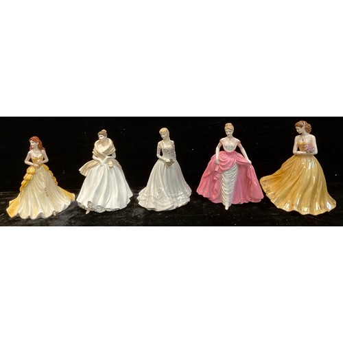 167 - A Royal Worcester figure, Hannah, CW471; another, A Golden Moment, CW520; a Coalport figure, Millenn... 