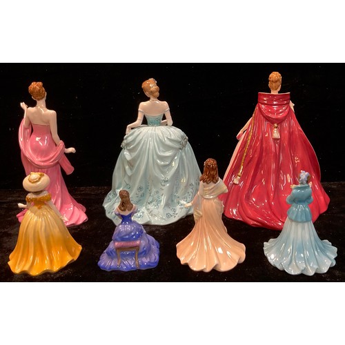 172 - A Coalport figure, Royal Premiere, CW532; others, An Evening at the Opera, Sara, CW627; Mystique, CW... 