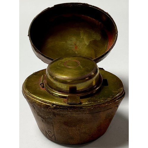 192 - A Victorian novelty inkwell, in the form of a top hat box