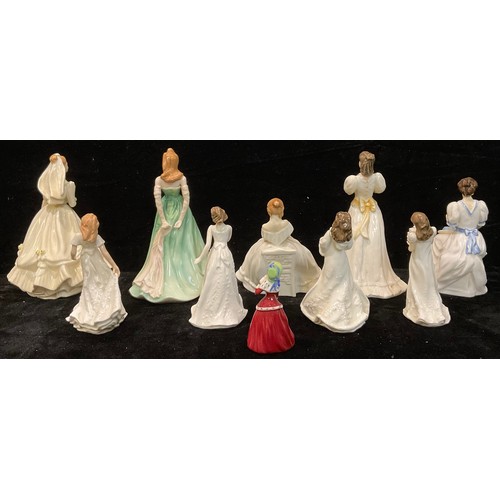 299 - A Royal Doulton figure Bride, HN3285; others, Sophie, HN3715; Maria, HN3381; Jean, HN3757; Heather, ... 