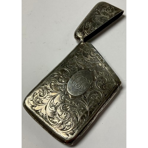 381 - An Edwardian silver card case, Birmingham 1907