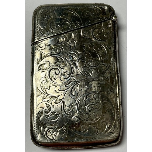 381 - An Edwardian silver card case, Birmingham 1907