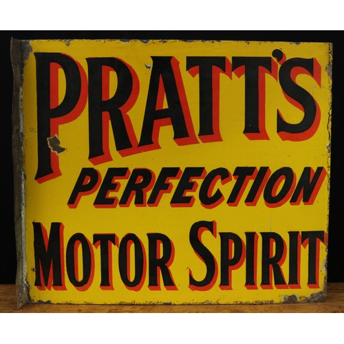 2412 - Advertising, Automobilia Interest - a rectangular shaped double sided flanged enamel sign, black let... 