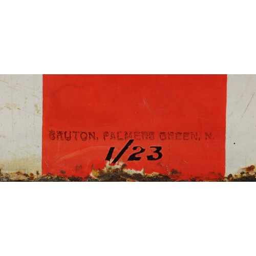 2413 - Advertising, Automobilia Interest - a rectangular shaped double sided flanged enamel sign, cobalt bl... 