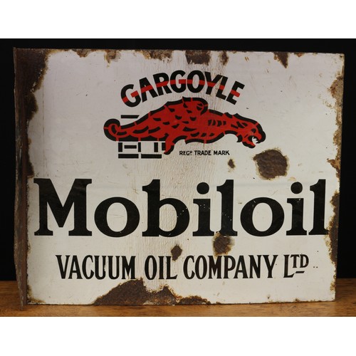 2411 - Advertising, Automobilia Interest - a rectangular shaped double sided flanged enamel sign, black let... 