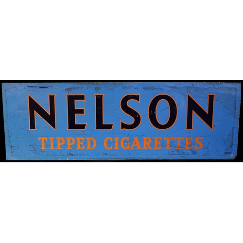 2432 - Advertising, Tobacciana and Smoking Interest - a rectangular shaped single sided tin sign, dark blue... 