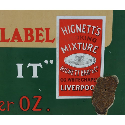 2436 - Advertising, Tobacciana and Smoking Interest - a square shaped single sided pictorial enamel sign, b... 