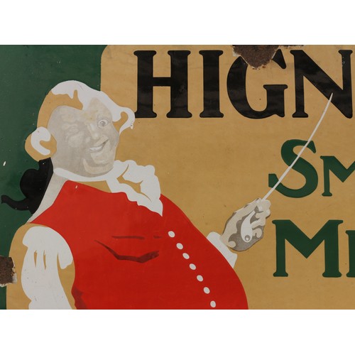 2436 - Advertising, Tobacciana and Smoking Interest - a square shaped single sided pictorial enamel sign, b... 