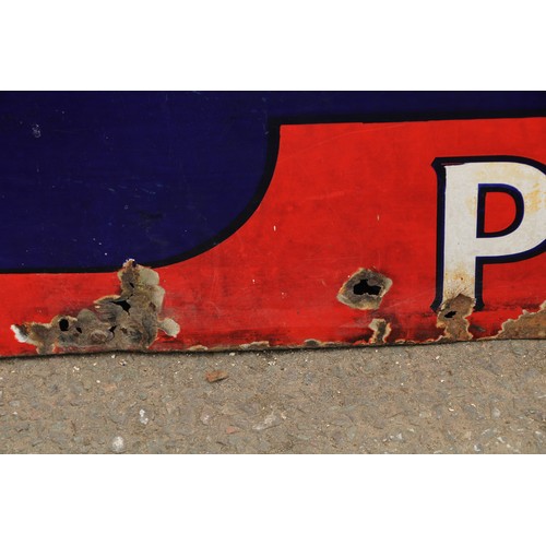 2438 - Advertising - a substantially large two piece rectangular shaped pictorial enamel sign, white letter... 