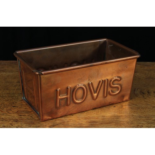 2443 - Advertising - a shaped rectangular copper Hovis bread/loaf tin, the sides with embossed lettering 'H... 