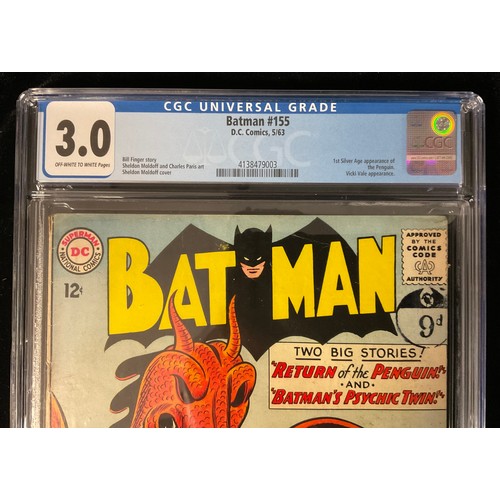 2543 - Batman #155 (1963) CGC Graded 3.0, off-white to white pages. 1st Silver Age Penguin appearance. Shel... 