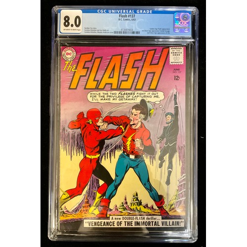 2544 - Flash #137 (1963). CGC Graded 8.0. Golden Age Flash appearance. Carmine Infantino art. Silver age DC... 