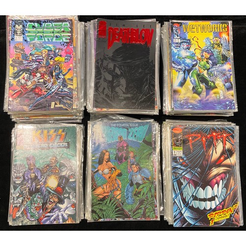 2561 - A large collection of modern Image / Top Cow comics, approx 230. Kiss; Psycho Circus, Cyber Force, P... 