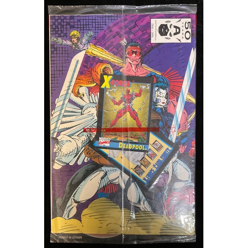 2563 - 17 X-Force and X-Factor Comics. X-Force #1, sealed with Deadpool trading card (1991), X-Force #2. Mi... 