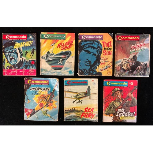 2566 - 7 Silver Age Commando comics. #41, #44, #47, #49, #166, #168, #194. (1960s) British war comics. Low ... 